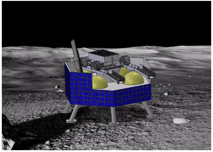 Project DUSTEE lander and rover concept on the lunar surface